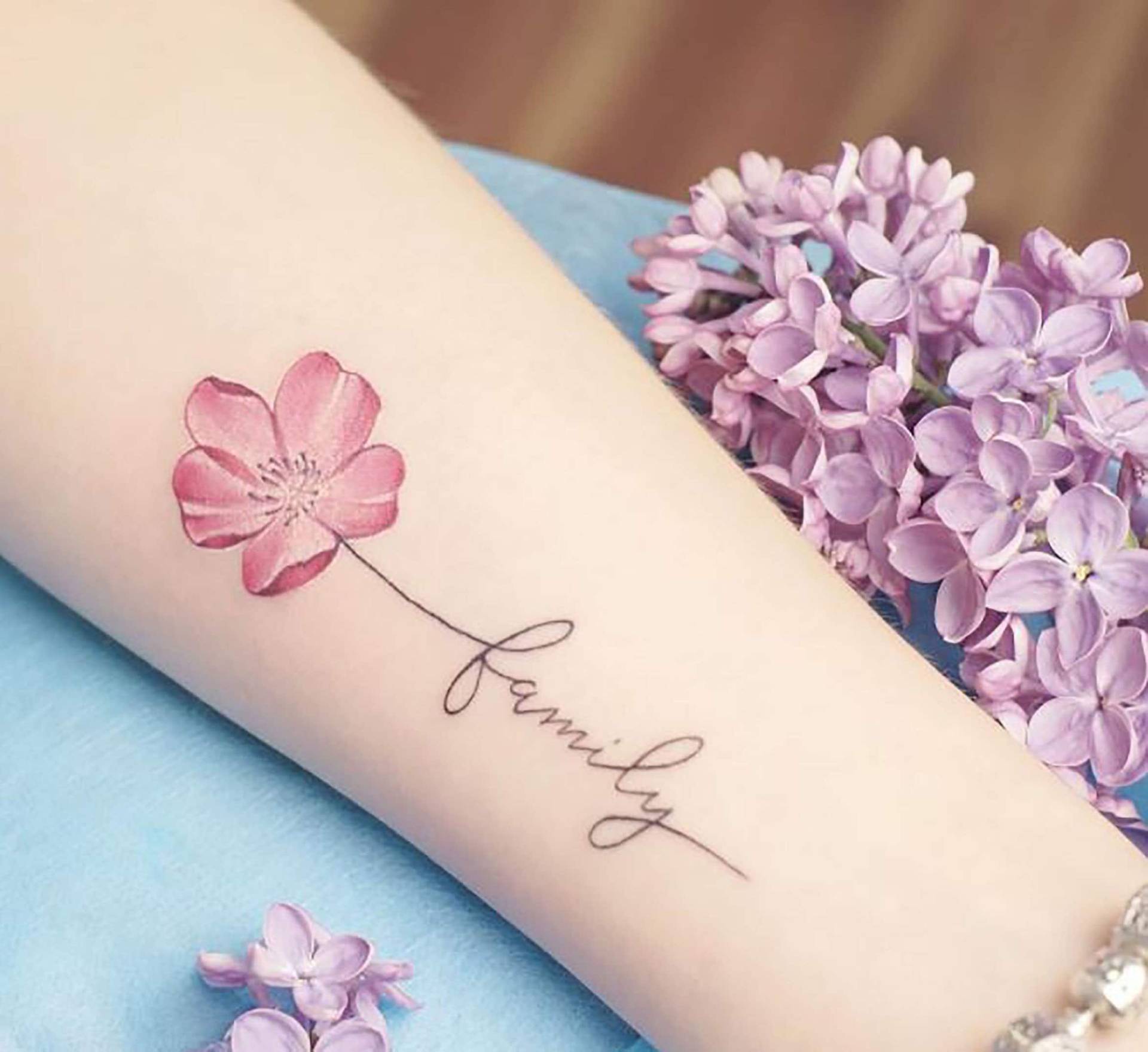 Familie Blume Abnehmbares Tattoo, Gefälschte Tattoo Für Mädchen, Temporäre Wasserdicht, Idee Für Frau von SvenHStore