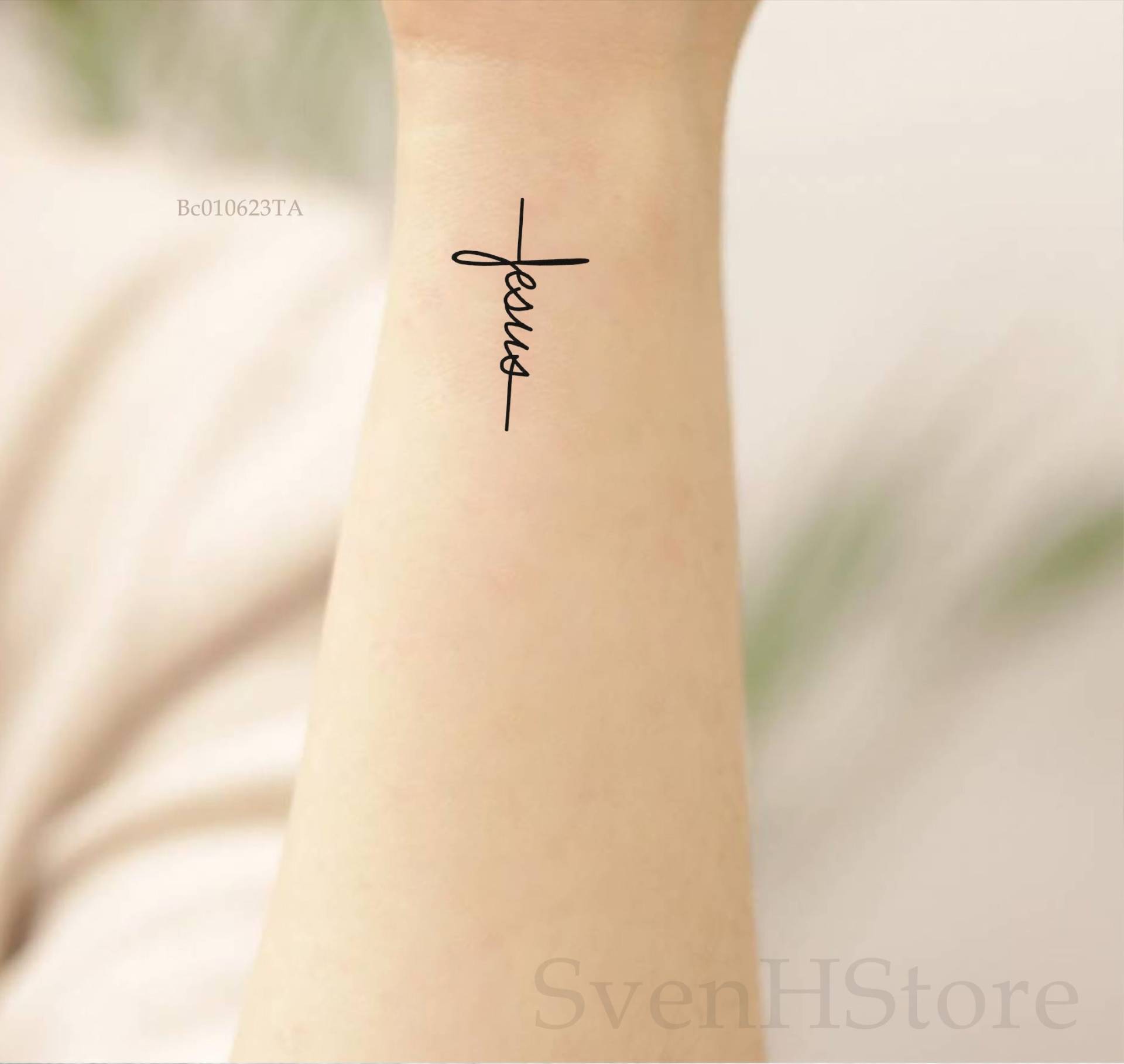 Jesus Christus Kreuz Temporäres Tattoo-Spirituelles Tattoo Entfernbares Fake Tattoo-Religiöses Tattoo-Wasserdichtes Geschenk Für Christliche von SvenHStore