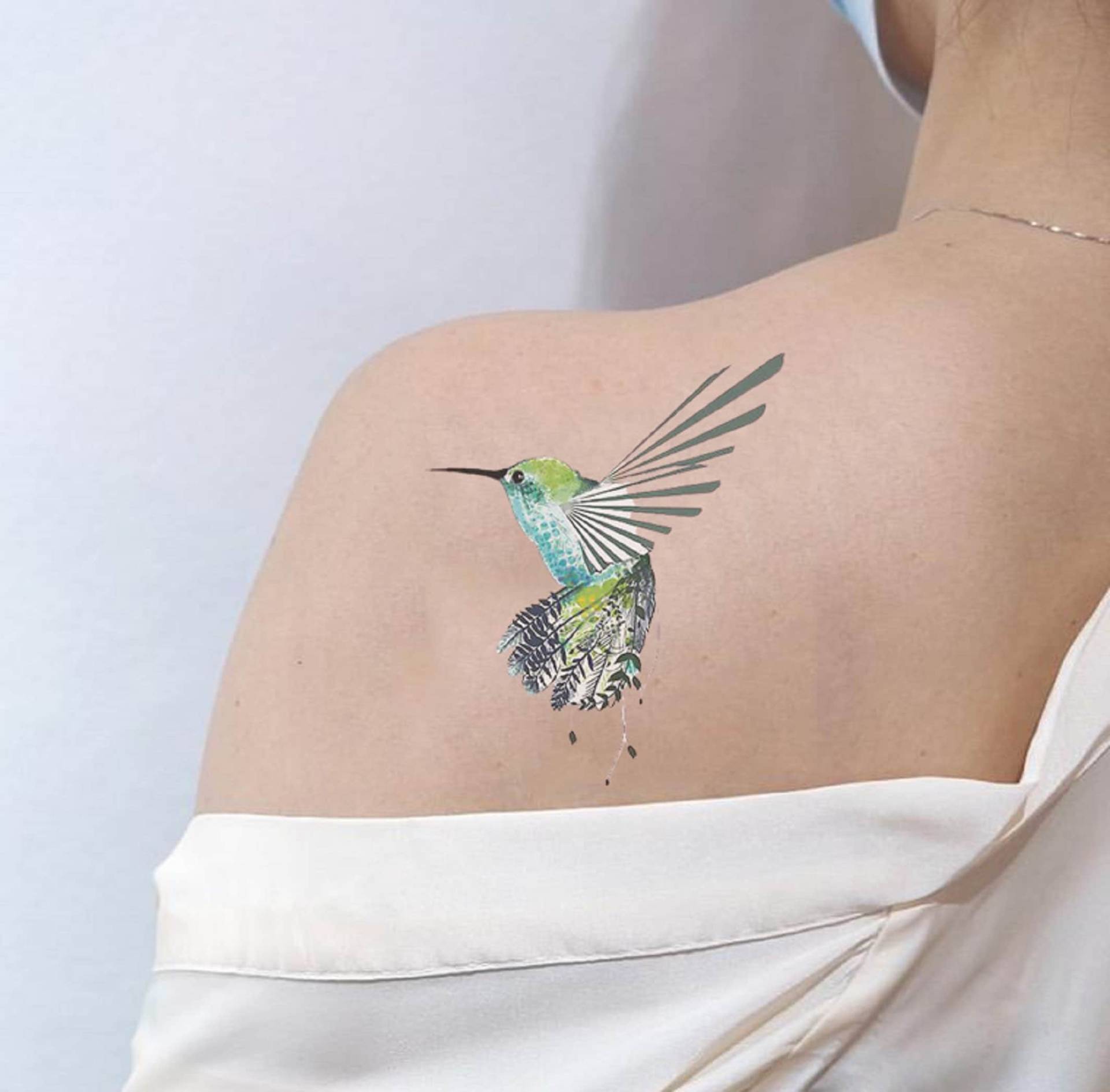 Kolibri Temporäres Tattoo Für Frauen - Boho/Fake Vorlage Bunter von SvenHStore