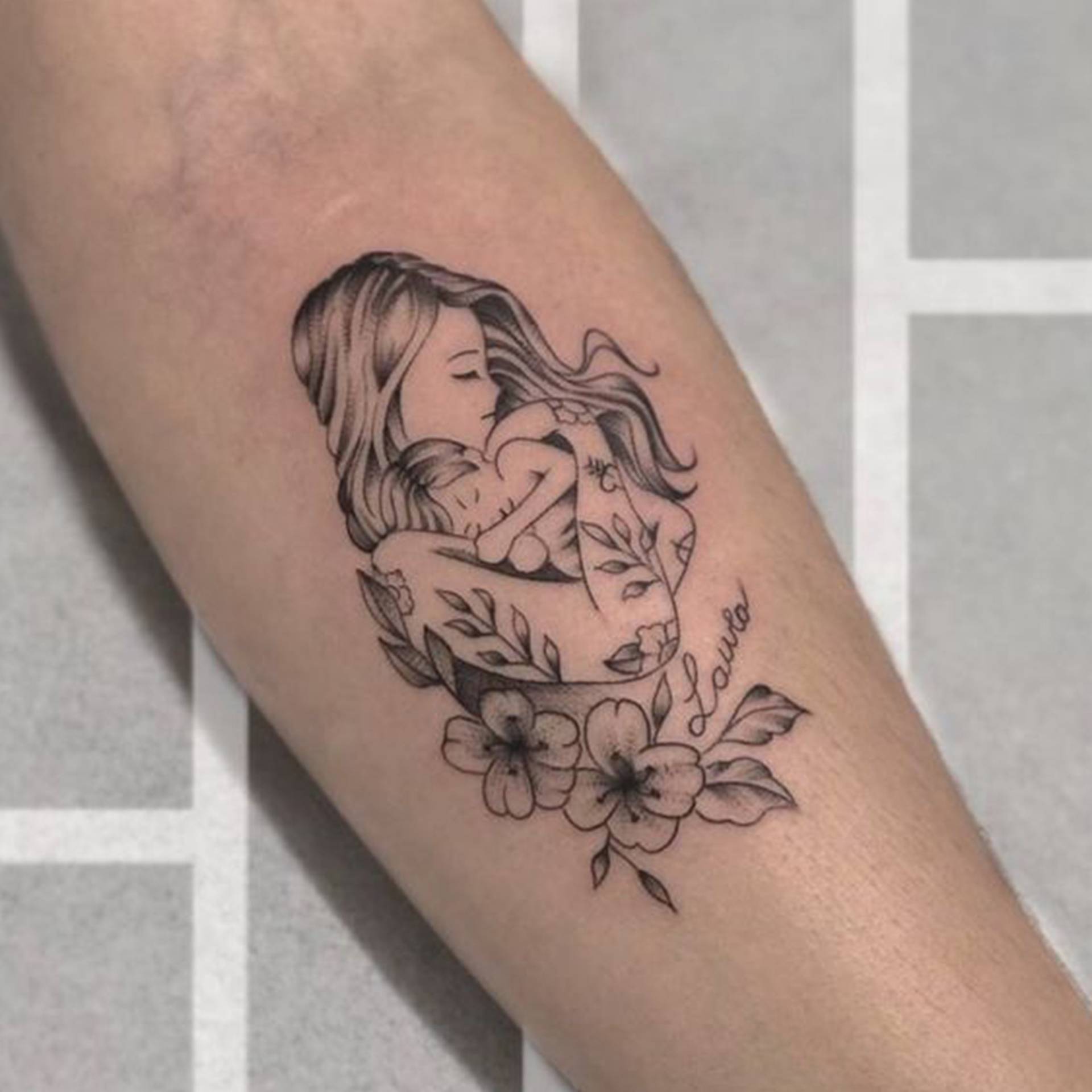 Mutter Und Kind Temporäre Wasserdichte Tattoo, Benutzerdefinierte Name Abnehmbare Tattoo Für Neue Mutter, Mama Zu Werden Geschenk, Text Fake Frau von SvenHStore