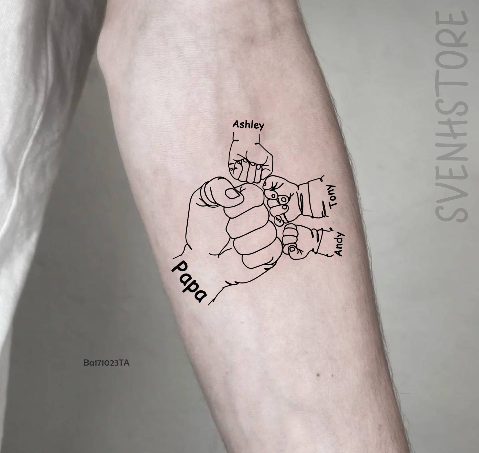 Personalisierte Familie Temporäres Tattoo-Mama Papa Kinder Winziges Wasserdichtes Fake Tattoo-Einzigartiges Tattoo-Familie Händchen Halten Geschenk von SvenHStore