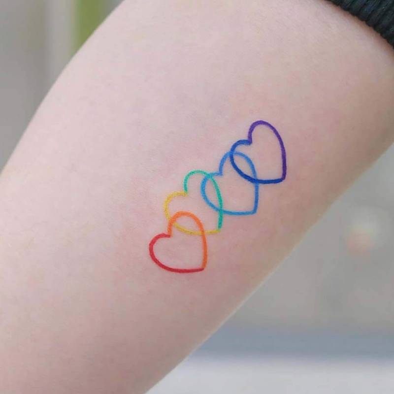 Regenbogen Herz Temporäres Tattoo, Kleines Paar Geschenke Für Freunde, Fake Pride von SvenHStore