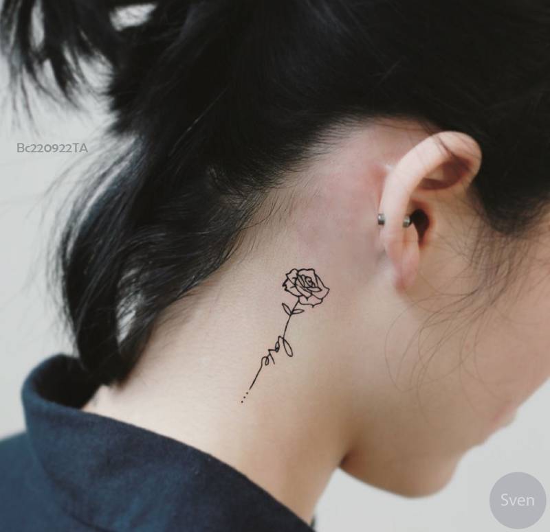 Rose Und Liebe Temporäres Tattoo-Blumen Tattoo-Benutzerdefinierter Text Wasserdichtes Tattoo-Bedeutungsvolles Abnehmbares Tattoo Geschenk Für von SvenHStore