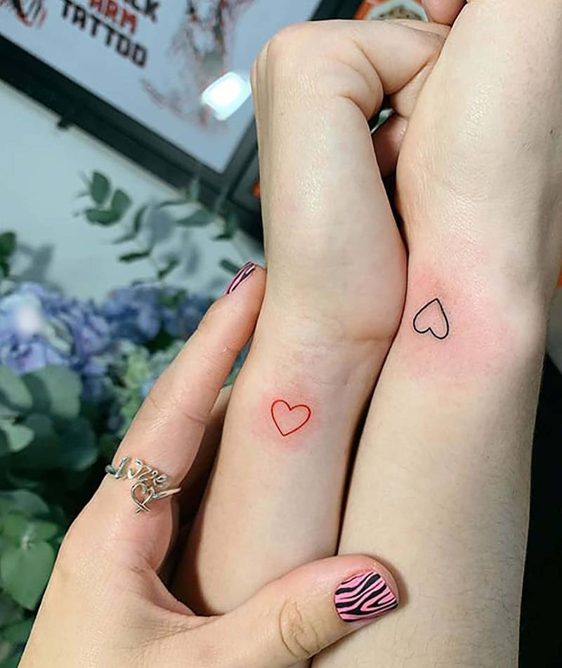 Umriss Herz Tattoo, Paar Passende Mini Tattoo Farbe, Temporäres von SvenHStore