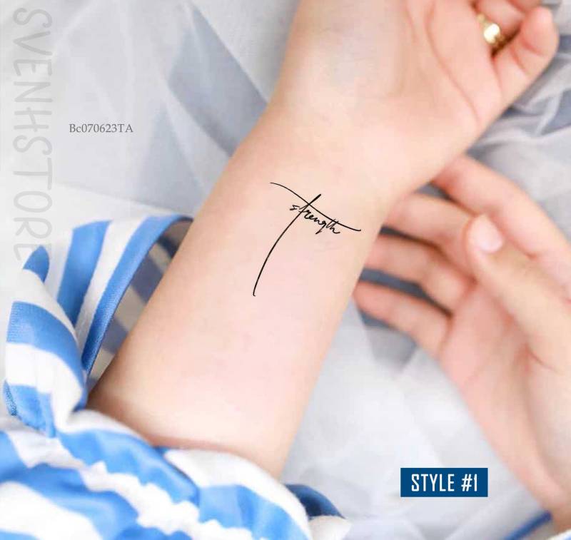 stärke Kreuz Temporäres Tattoo Frauen-Spirituelles Tattoo-Religiöses Geschenk Für Christliches Geschenk-stärke Tattoo-Kleines Tattoo-Geschenke Ihn von SvenHStore