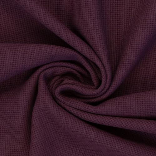 Waffeljersey | Waffelstrickjersey | 100% Baumwolle | Farbpalette 2024/2025 | für Bekleidung | Meterware | ab 50 cm (aubergine) von Swafing