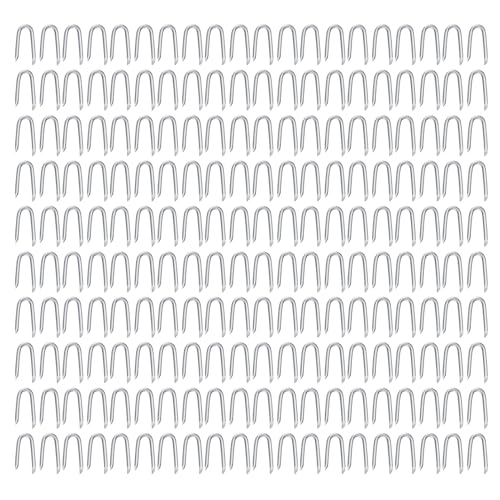 200 Stück Stahldraht-Zaunklammern, robuste U-förmige Befestigungselemente, Nägel, Netzklammer, Stahlzaunklammer, Nägel, rostfrei von Sweeaau