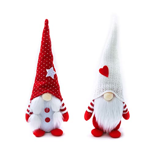 2pcs Valentine Handmade Swedish Scandinavian Santa Couple Figurine Plush Toy Winter Table Ornament Christmas Decorations von Sweeaau