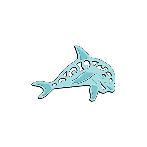 Sweet Dixie Dancing Dolphin Tanzender Delfin Stanze, Metall, Grau, 5.9 x 8.6 x 0.1 cm von Sweet Dixie