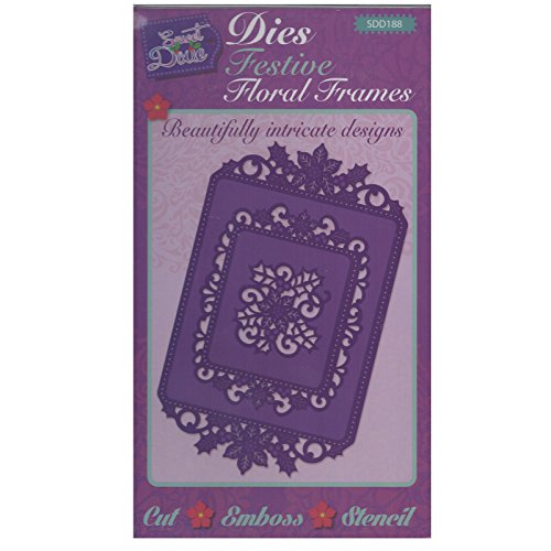 Sweet Dixie Floral Frames Festive Blumenrahmen Stanze, Metall, Grau, 29.4 x 15.8 x 0.9 cm von Sweet Dixie