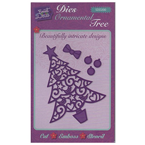 Sweet Dixie Ornamental Tree Geschmueckter Baum Stanze, Metall, Grau, 23.2 x 12.9 x 0.9 cm von Sweet Dixie