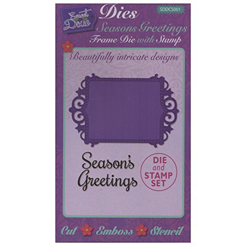 Sweet Dixie Seasons Greetings Rahmen Stanz und Stempelset, Synthetisches Material, Grau, 29.4 x 15.8 x 0.9 cm von Sweet Dixie