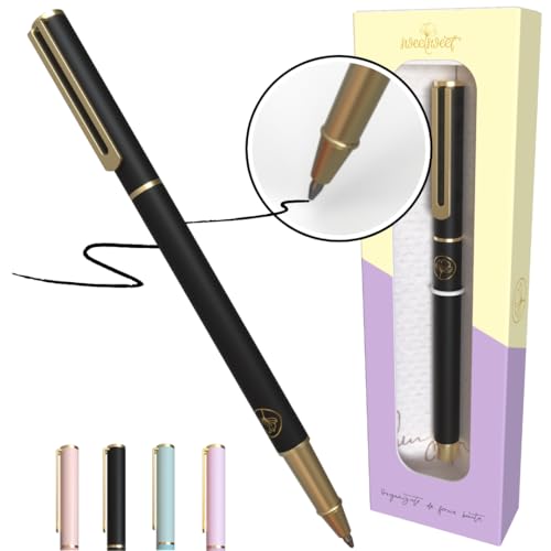 Luxus Kugelschreiber Eleganter Gelstift Hochwertige Tinte Sanftes Schreiben Edle Stifte Geschenkbox Schönes Kuli Design Metall Rollerball Pen Exklusiv Für Damen Büro Schule Stilvoll Journaling Schwarz von Sweet Sweet