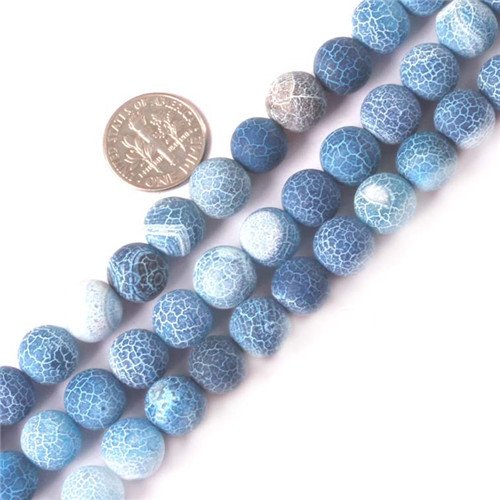 Sweet & Happy Girl's Store Perlen-Strang, rund, 10 mm, blauer Achat, 38,1 cm, Schmuckherstellung, Perlen von Sweet & Happy Girl's Gemstone Beads Strand