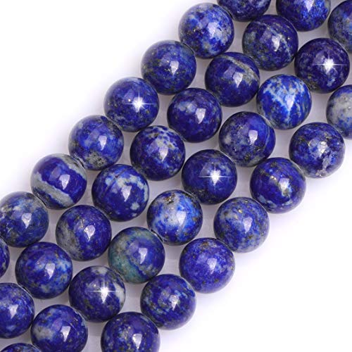 Natürlicher blauer Lapislazuli-Edelstein, Halbedelstein, rund, 8 mm, lose Perlen für Schmuckherstellung, Armband, Halskette, Basteln, 38,1 cm von GEM-INSIDE CREATE YOUR OWN FASHION