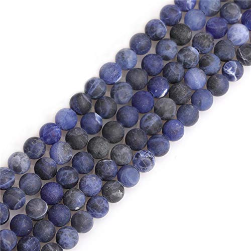 SHGbeads Sodalith-Halbedelstein-Perlen, rund, lose Perlen für Schmuckherstellung, DIY, Handarbeit, Bastelbedarf, 6 mm, matt, Blau, 38,1 cm von GEM-INSIDE CREATE YOUR OWN FASHION