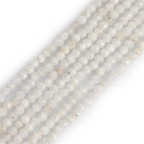 SHGbeads Natürlicher Mondstein Edelstein facettierter runder Abstandshalter 3 mm Halbedelsteine lose Perlen für Schmuckherstellung, 38,1 cm von GEM-INSIDE CREATE YOUR OWN FASHION