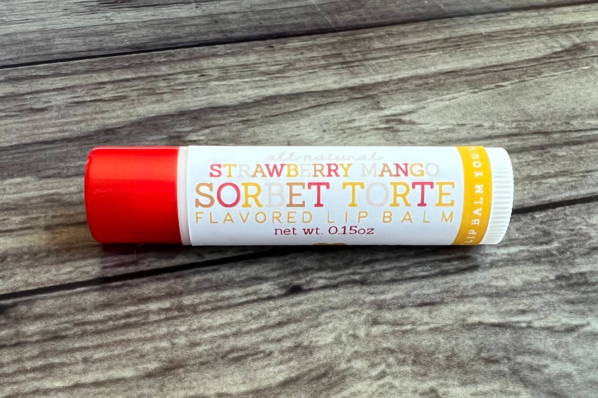 Erdbeer Mango Sorbet Torte Lippenbalsam - Naturbelassen Handarbeit von SweetLipsLBCo