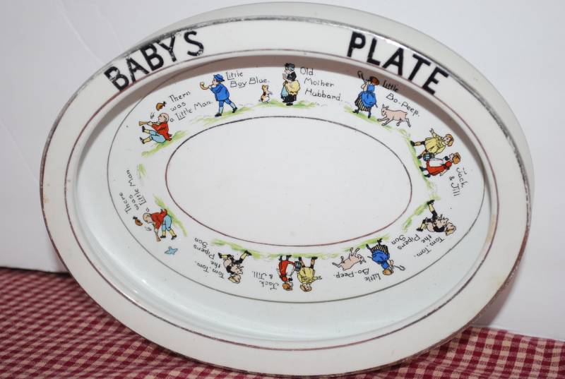 Antiker Baby Teller Kinderlieder 1950Er Jahre Porzellan Schale von SweetPeaVintageTwo