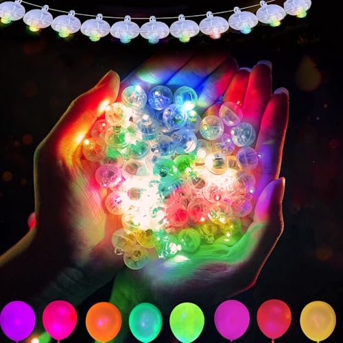 Sweetone LED Ballons Lichter, 100 Mini Led Licht, Runde LED Ballonlichter, Bunte Blinkende Party Licht für Weihnachten, Geburtstag, Hochzeit, Karneval, Papierlaternen Deko von Sweetone