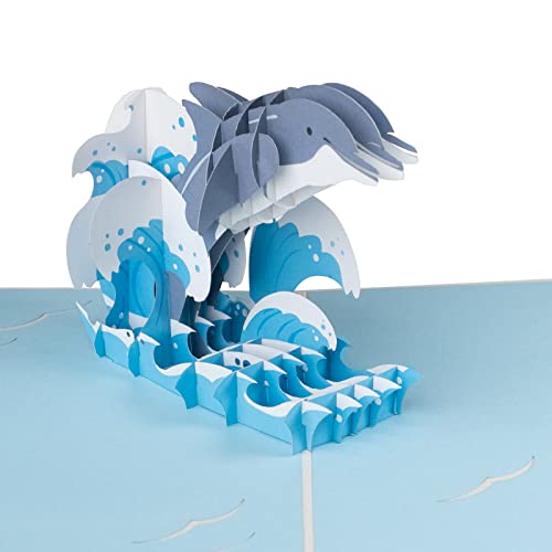 Sweetpopup® 3D Pop Up Fisch Karte Glückwunschkarte Geschenkkarte Glückwunsch Kompliment Gratulieren Geburtstag Freundschaft Seereisen Muttertag Vatertag Meer Ozean | Klappkarte Delfin, 188 von Sweetpopup