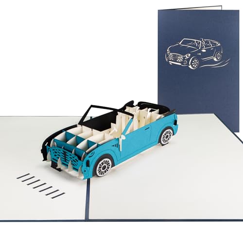 Sweetpopup® 3D Pop Up Karte Auto Geburtstagskarte Glückwunschkarte Geschenkkarte Geburtstag Führerschein Bestanden | Klappkarte Cabrio, 002 von Sweetpopup