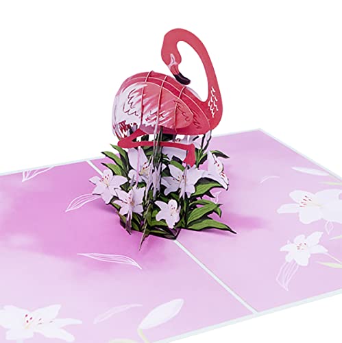 Sweetpopup® 3D Pop Up Karte - Grußkarte Glückwunschkarte Geburtstagskarte Dankeskarte Geschenkkarte | Glückwunsch Geburtstag, Muttertag | Für Freundin Frau Mutter | Klappkarte Flamingo, 051 von Sweetpopup