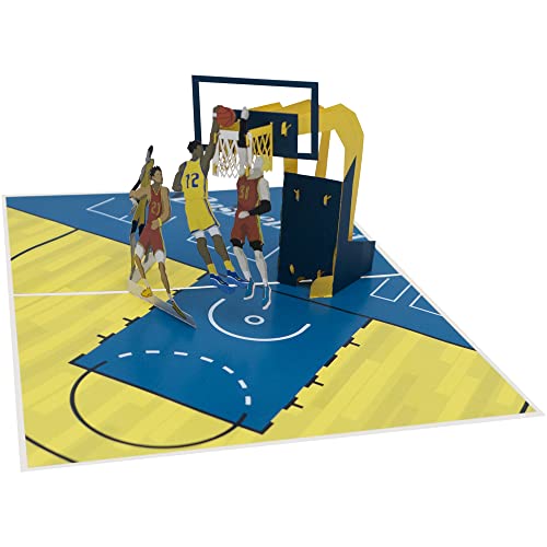 Sweetpopup® 3D Pop Up Karte Glückwunschkarte Geburtstagskarte Geschenkkarte Gutscheinkarte Geburtstag Sport | Premium Metallic-Papier & Notizkarte | Klappkarte Basketball Spieler, 027z von Sweetpopup