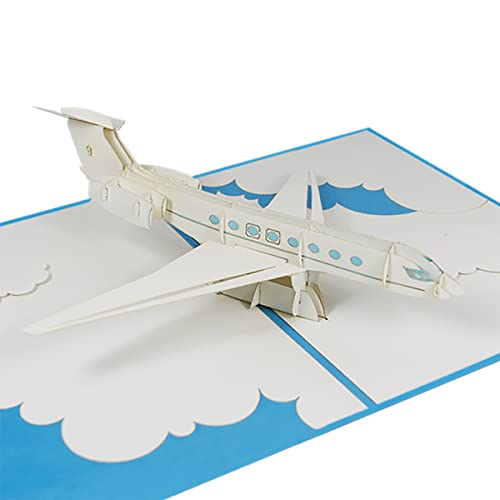 Sweetpopup® 3D Pop Up Karte Glückwunschkarte Geburtstagskarte Grußkarte Reisegutschein Geschenkkarte Geburtstag Urlaub Reise Flugreise Abschied | Klappkarte Flugzeug, Privatjet, 170 von Sweetpopup