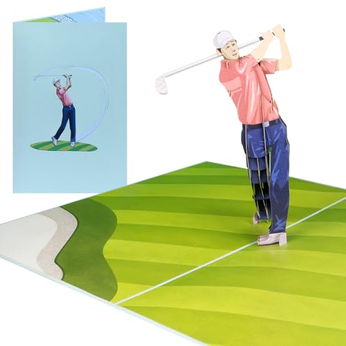 Sweetpopup® [NEU 3D Pop Up Karte Geburtstagskarte Geschenkkarte Glückwunschkarte Gutschein Glückwunsch Geburtstag Golfer Urlaub Freizeit | Klappkarte Golf, 005 von Sweetpopup