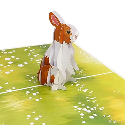 Sweetpopup® 3D Pop Up Karte Gelückwunschkarte Geschenkkarte | Premium Metallic-Papier & Notizkarte | Klappkarte Hase, 158 von Sweetpopup