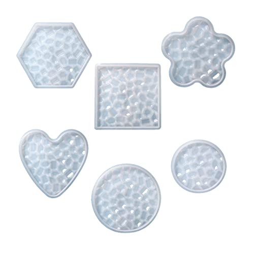 Swetopq schmuckherstellung 1/6Pieces Silicone Tray Molds with Diamond Bottom Resin Epoxy Molds Flower Heart Shape Cup Mat Mold Jewelry von Swetopq