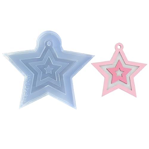 Swetopq schmuckherstellung Geometry Epoxy Earrings Jewelry Molds Hanging Pendant Decoration Loves Five-Pointed Star Silicone Mold von Swetopq