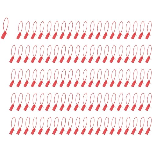 Swiixxer 100 Stück Kunststoff-Manipulationssiegel, Nummerierte Kabelbinder, Etiketten, Selbstsichernde Einweg-Beschilderung für Feuerlöscher, Versand, 250 mm B von Swiixxer