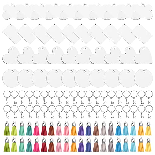 Swiixxer 160 Sublimationsrohlinge, Sublimations-SchlüSselanhäNger, GroßSet mit WäRmeüBertragung, Quaste, SchlüSselanhäNger, Sprungringe von Swiixxer