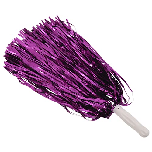 Swiixxer 24 StüCk Cheerleading Pom Poms Metallfolie Cheer Pom Poms mit Kunststoffgriff für Erwachsene Kinder Cheerleader Lila von Swiixxer