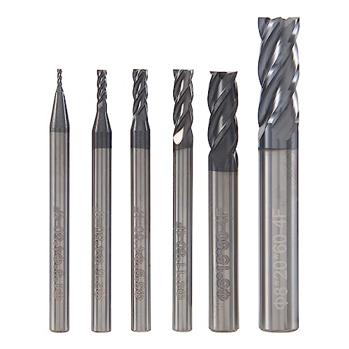 Swiixxer 6 StüCke 4 FlöTen SchaftfräSer Set für StäHle Platz Cnc Hart Metall FräSer Spiral FräSer Durchmesser (1 2 3 4 6 8Mm) von Swiixxer