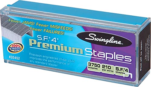 Swingline Heftklammern, S.F. 4, Premium, 6,35 mm Länge, 210/Streifen, 3750/Box, 1 Packung (35452) von Swingline