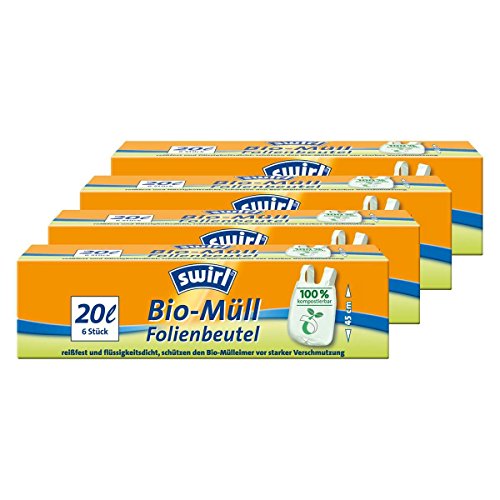 Swirl Bio-Müll-Folienbeutel 20 Liter, mit Tragegriff - 6St. - 4x von Swirl