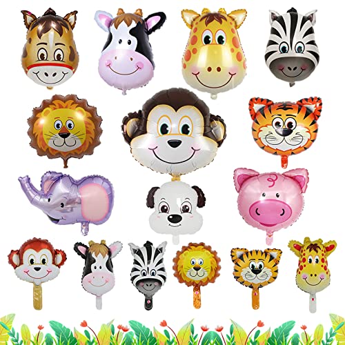 Zoo Luftballons Tier, Helium Ballone Lustige Bunte Aufblasbare Hundelefant-Tiger-Löwezebra-Affe-Kuh-Ballone (7) von SwirlColor