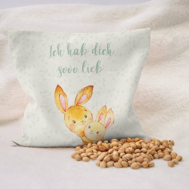 Baby Wärmekissen Personalisiert - Kirschkernkissen Mit Namen Mommy & Baby Rabbit Swook von SwookDesign