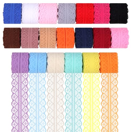 Swpeet 20 Rollen in Gesamt 200 Yards 3cm×10 Yards Bunte Spitze Band Floral Muster Stoff Bilaterale Spitze Band, Vintage Schnürung Trim Bänder, Crafting Schnürung zum Dekorieren, Geschenkverpackung Swpeet 20 Rollen in Gesamt 200 Yards 3cm×10 Yards Bunte Spitze Band Floral Muster Stoff Bilaterale Spitze Band, Vintage Schnürung Trim Bänder, Crafting Schnürung zum Dekorieren, Geschenkverpackung von Swpeet
