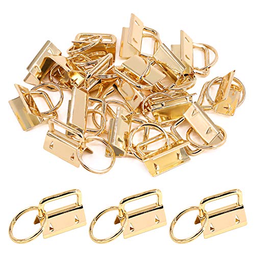 Swpeet 20Pcs Gold 1 Zoll Schlüsselanhänger Hardware mit Schlüsselringen Sets, perfekt für Tasche Handgelenke mit Stoff/Band/Gurtband/geprägte und andere Handwerk 25mm von Swpeet