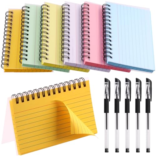 Swpeet 300 Blätter 3x5 Zoll Multicolor Index Cards mit 5Pcs Stift, Spirale gebundene Lined Index Cards, Farbige gerahmte Notecards Index Cards für das Studium der Krankenpflegeschule Büro von Swpeet