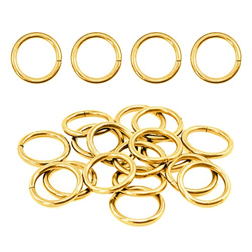 Swpeet 60 Stück robuste 3/4 Zoll – 20 mm Gold Mehrzweck-Metall-O-Ringe für Hardware-Taschen, Ring, DIY-Zubehör, Schlüsselanhänger, Gürtel und Hundeleine (Gold, 3/4 Zoll) von Swpeet