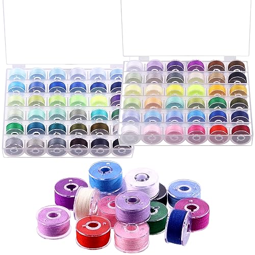 Swpeet 72Pcs 72 Farben Polyester vorgewickelte Spulen Nähset mit Spule Box, Nähfaden Spulen, vorgewickelte Spulen kompatibel mit Bruder/Babylock/Janome/Elna/Sänger Stickmaschine, Größe A Swpeet 72Pcs 72 Farben Polyester vorgewickelte Spulen Nähset mit Spule Box, Nähfaden Spulen, vorgewickelte Spulen kompatibel mit Bruder/Babylock/Janome/Elna/Sänger Stickmaschine, Größe A von Swpeet
