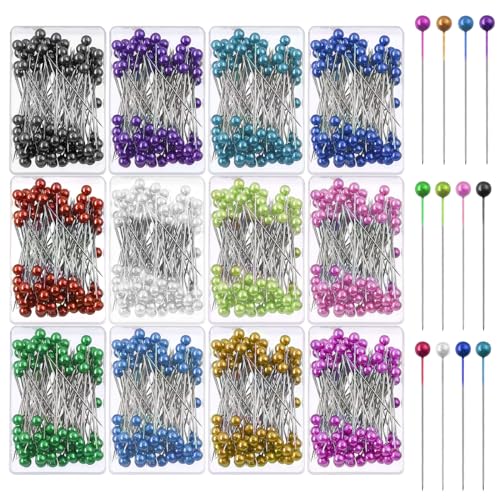 Swpeet Nähstifte Multicolor Kopf Pins Sortiment Kit, Gerade Quilting Pins Pearlized Ball Head Quilting Pins, Perlenkopf Pins für die Herstellung Dressmaker DIY Handwerk Stoff Nähen Dekorationen von Swpeet