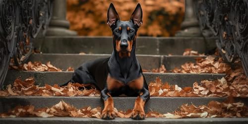 Diamant Malerei DIY 5D für Erwachsene Dobermann Pinscher Diamond Art Painting Kit Full Drill Vollbohrer Diamanten Cross Stickerei xxl Kunst für Kinder Bilder für Haus Dekor Round Drill 40x100cm von Sxdgus