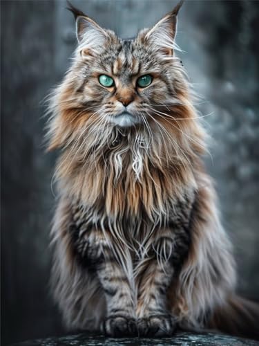 Diamond Painting 5D DIY Set für Erwachsene Maine-Coon-Katze Square Drill 30x40cm Diamant Malerei Bastelset Full Drill Groß Set Bilder Home Wanddeko Geschenk Basteln Embroidery Painting with Accessorie von Sxdgus