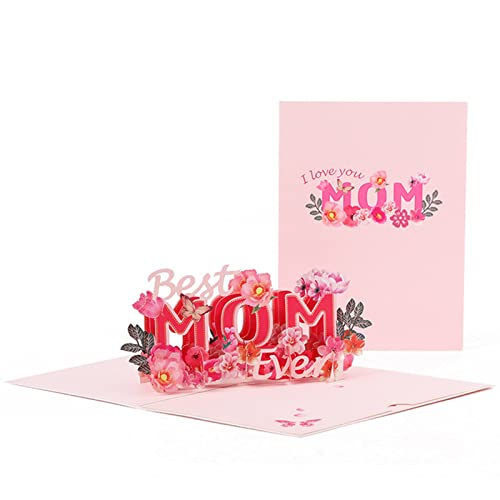 3D-Grußkarte zum Muttertag, mit Umschlag, Geschenk für Frauen, Geburtstag, Jahrestag von Sxett